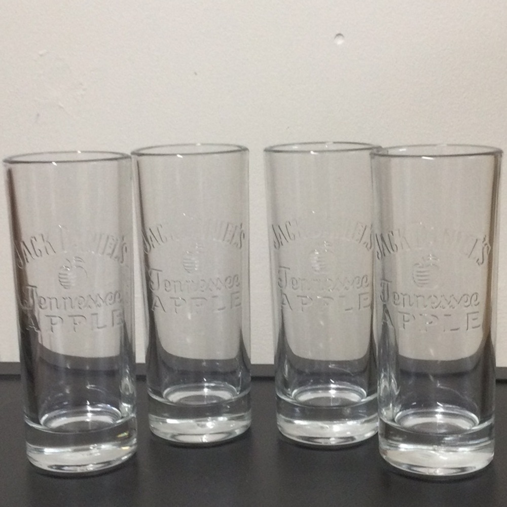 New 4 Jack Daniels Apple Tall Glasses
